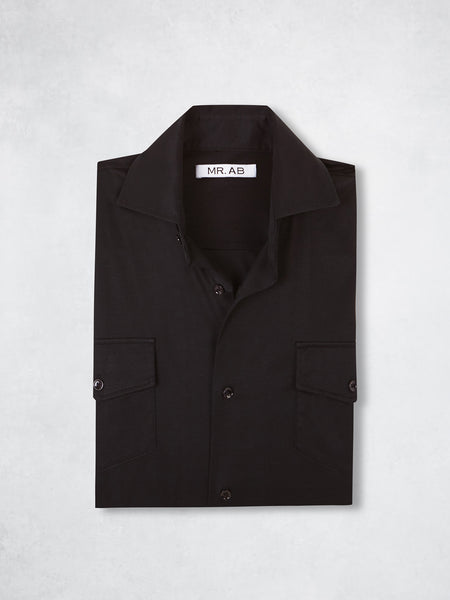 SILK POCKET SHIRT BLACK