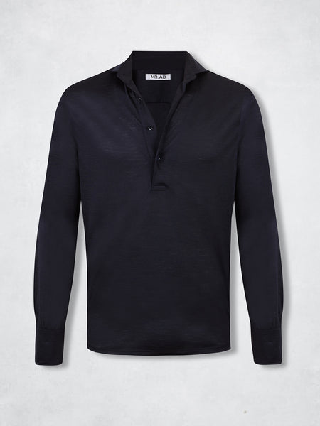 EXTRAFINE MERINO POLO NAVY