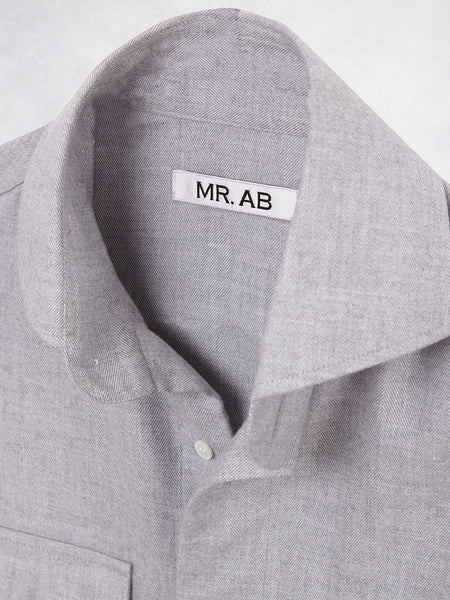 FLANNEL POCKET SHIRT LIGHT GREY