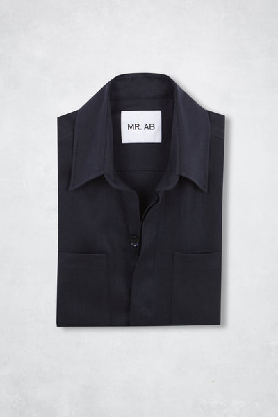 LINEN OVERSHIRT NAVY