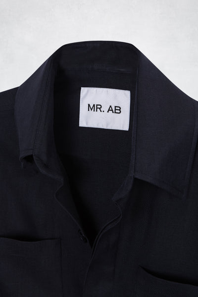 LINEN OVERSHIRT NAVY