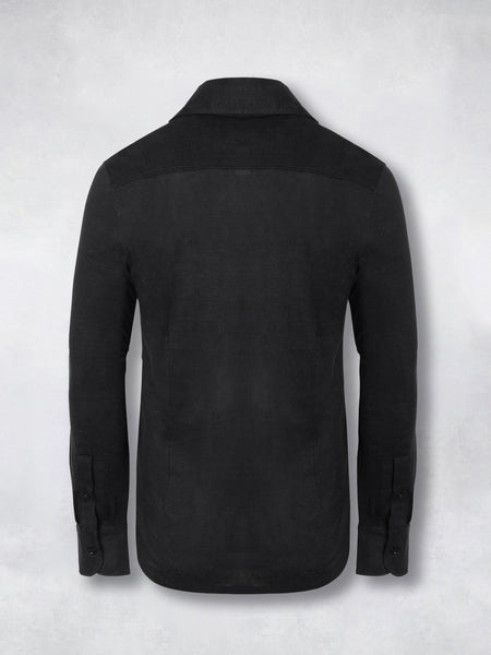 LINEN POLO BLACK
