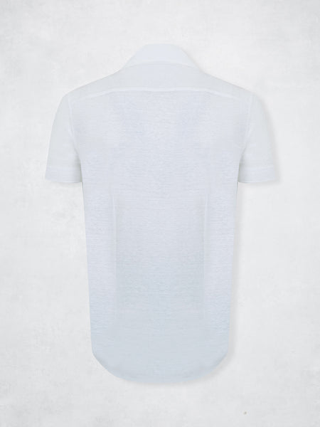 LINEN POLO SS WHITE