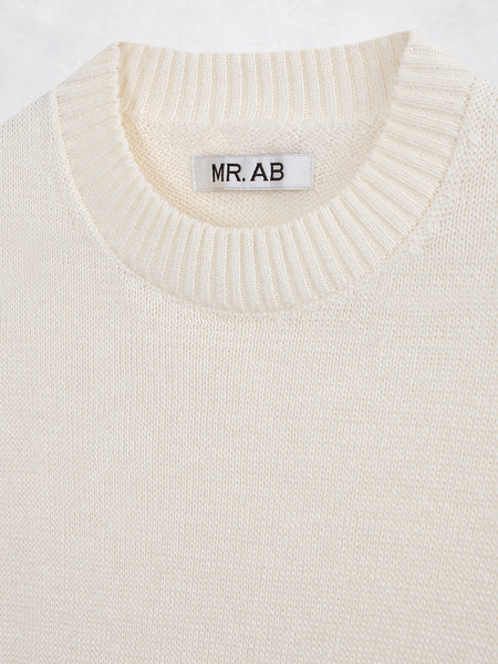LINEN CREW NECK WHITE