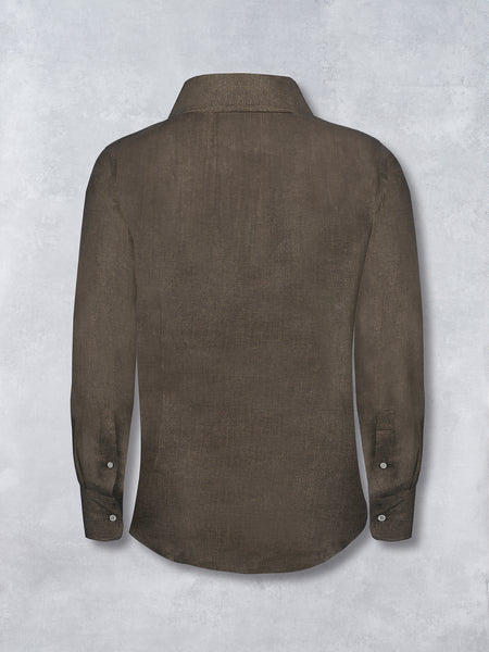 LINEN POCKET SHIRT TAUPE