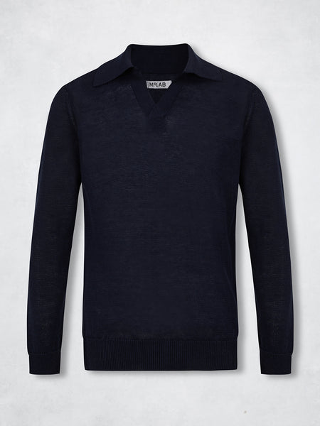 POLO V NECK NAVY