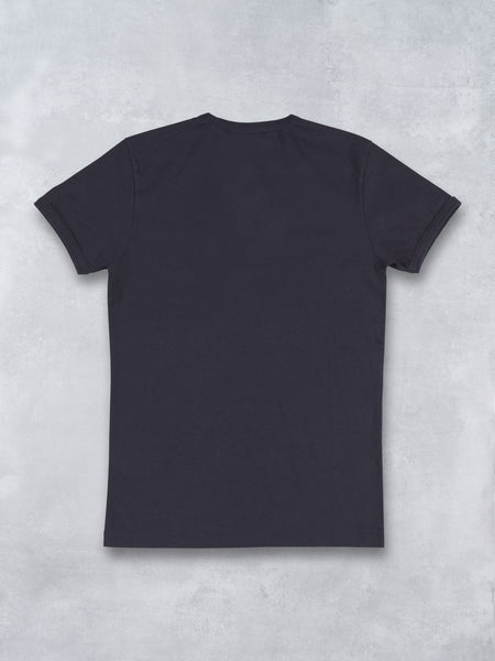 V NECK TEE NAVY