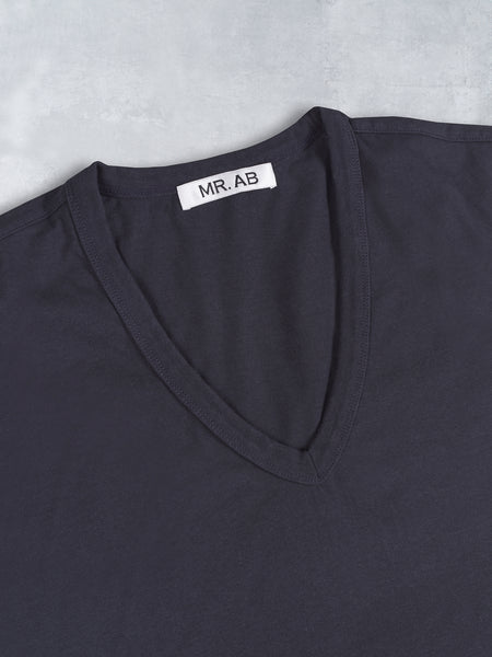 V NECK TEE NAVY