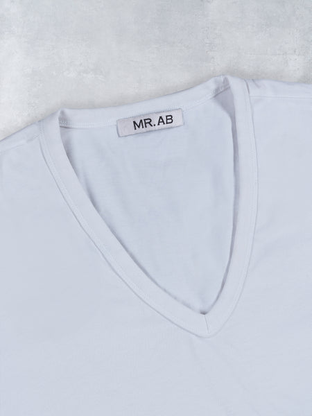 V NECK TEE WHITE