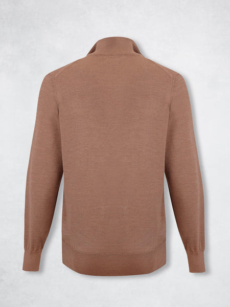 ZIPPER CASHMERE CAMEL