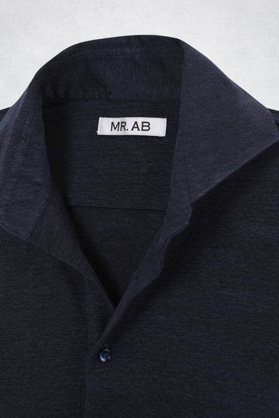 LINEN POLO SS NAVY