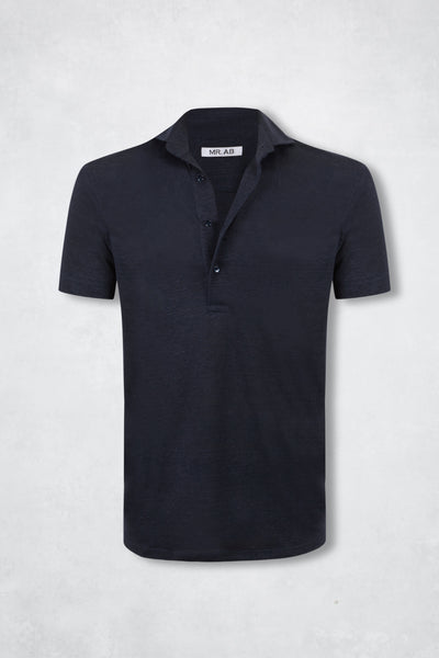 LINEN POLO SS NAVY
