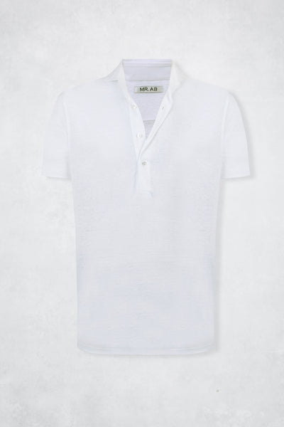 LINEN POLO SS WHITE