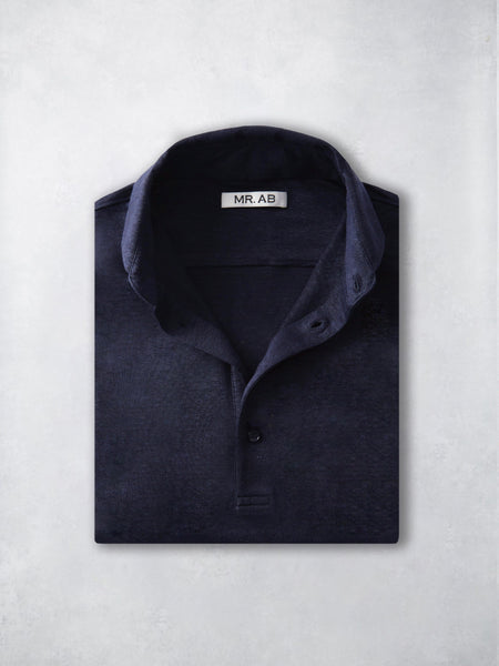 LINEN POLO NAVY