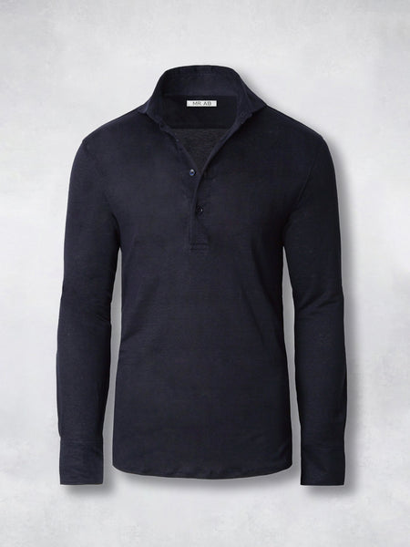 LINEN POLO NAVY