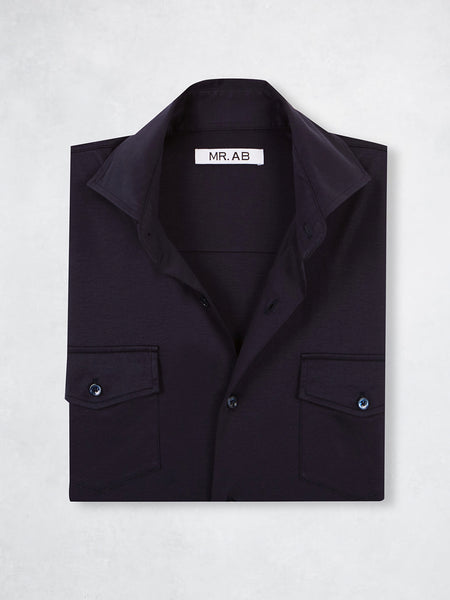 SILK POCKET SHIRT NAVY