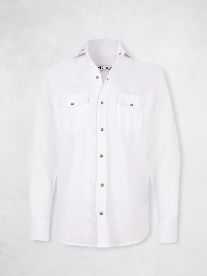 SNAP LINEN SHIRT