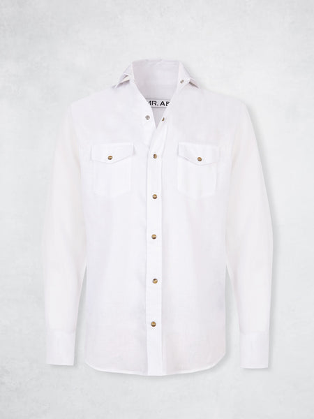 SNAP LINEN SHIRT