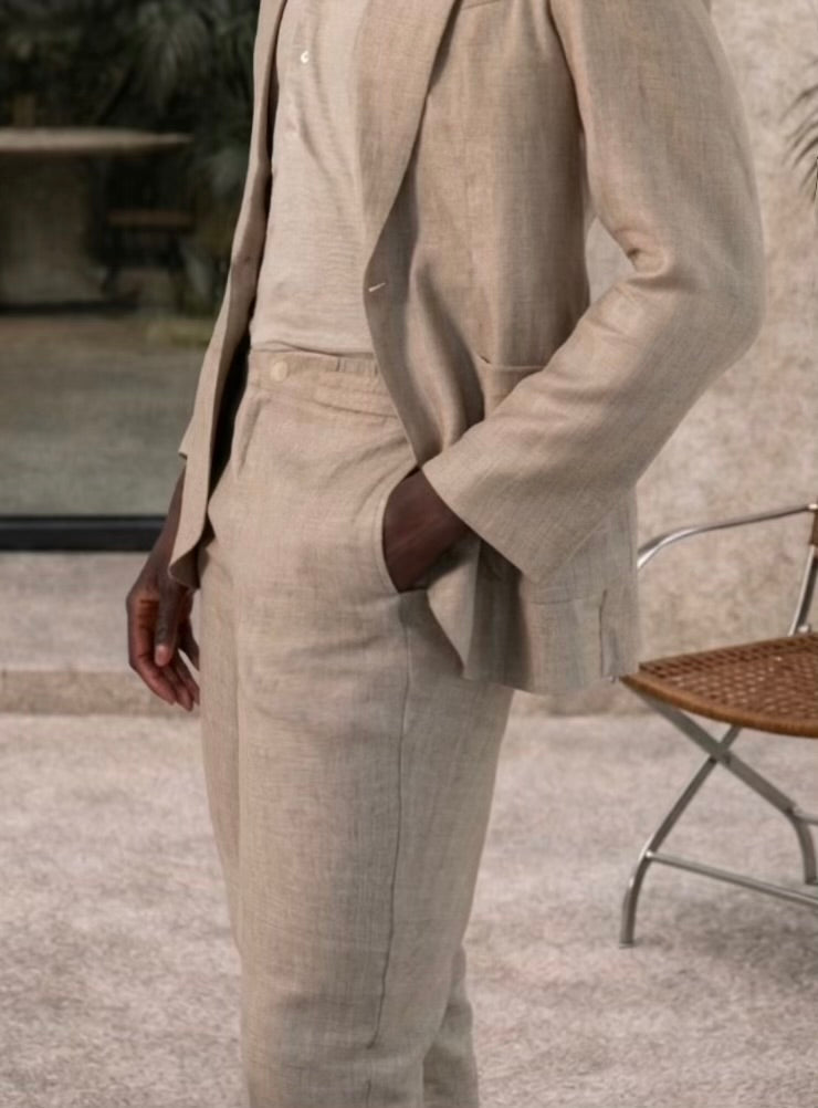 FORMAL LINEN JOGGER SAND