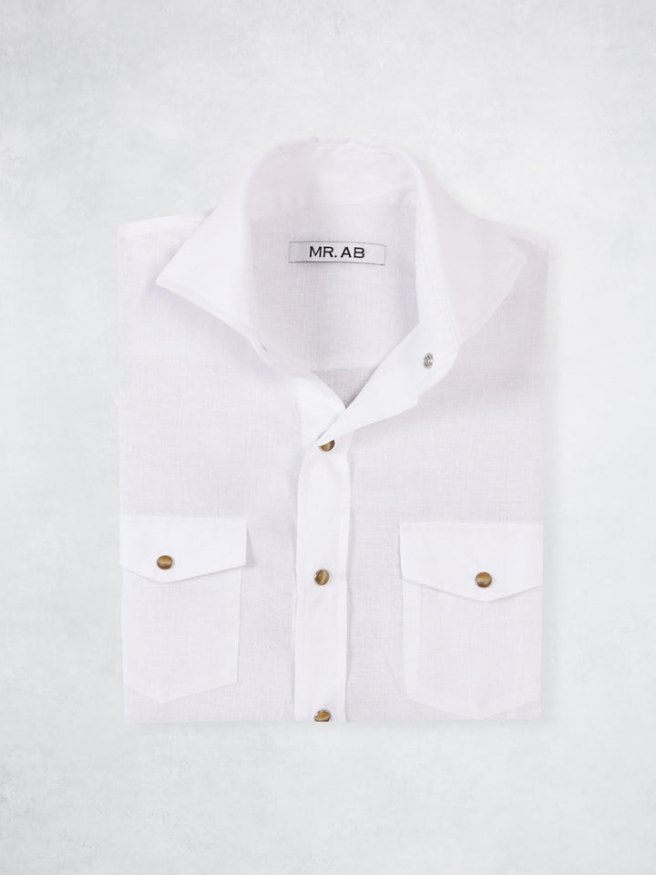 SNAP LINEN SHIRT