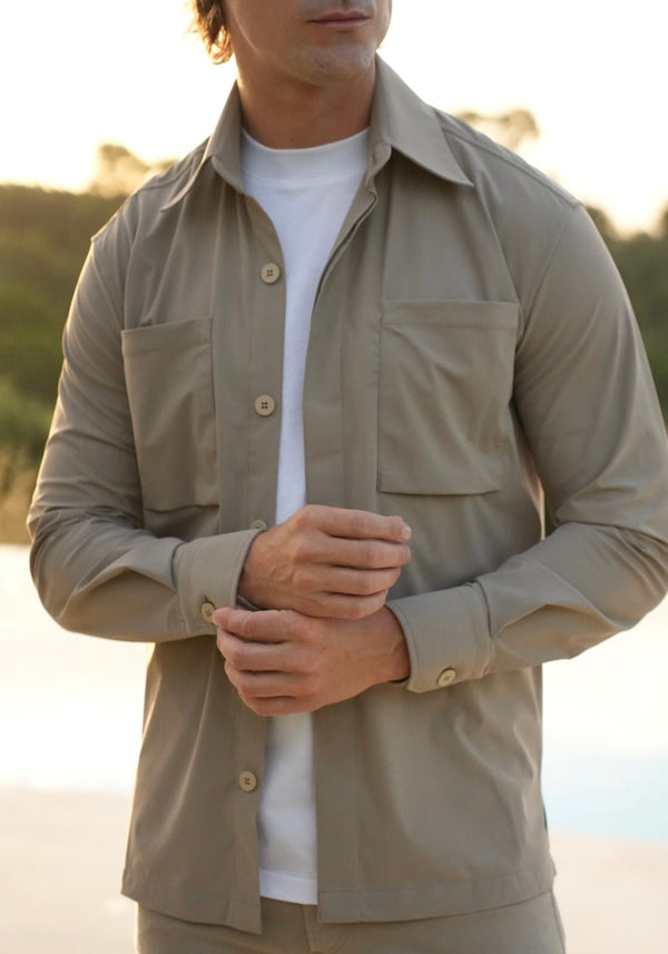 TRAVEL OVERSHIRT BEIGE