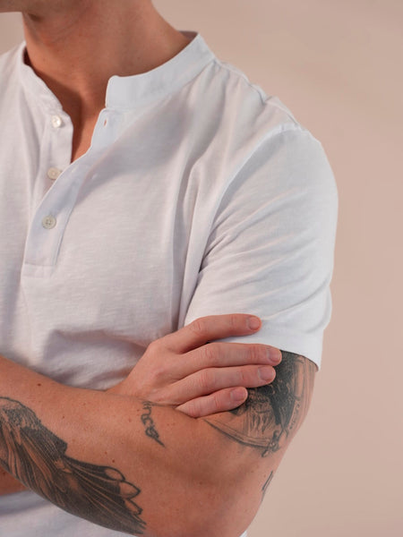 VINTAGE HENLEY TEE WHITE