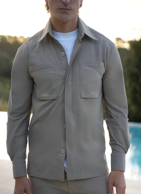 TRAVEL OVERSHIRT BEIGE