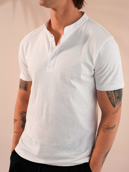 VINTAGE HENLEY TEE WHITE