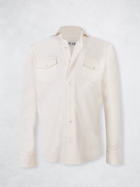 PIQUE CASHMERE SHIRT CRU