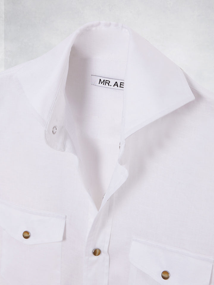 SNAP LINEN SHIRT