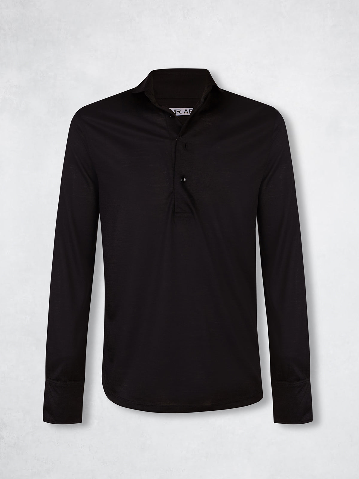 EXTRAFINE MERINO POLO BLACK