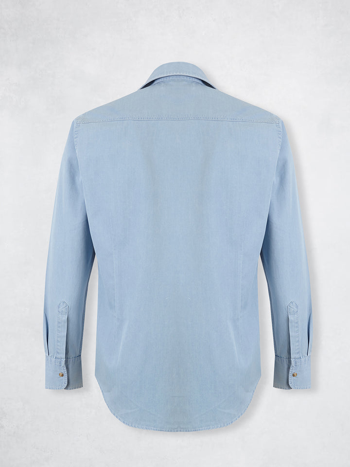 SNAP DENIM SHIRT BLUE