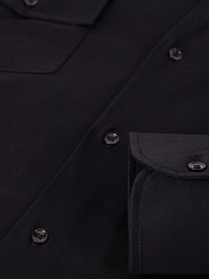 SILK POCKET SHIRT BLACK