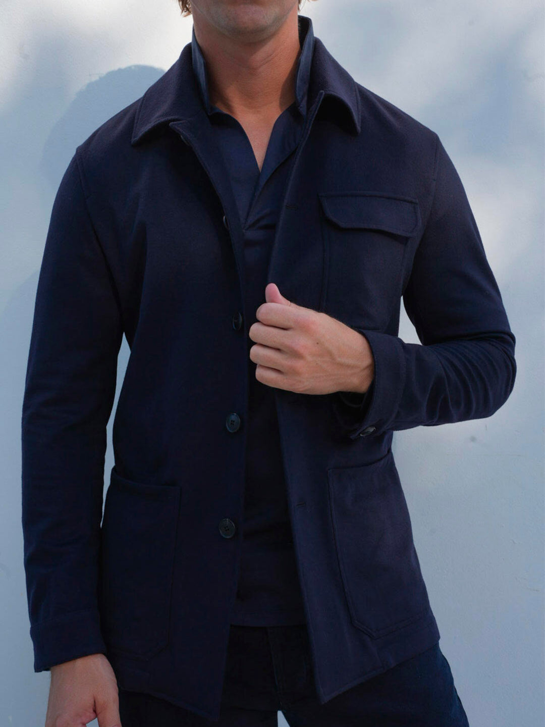 CASHMERE POCKET JACKET NAVY