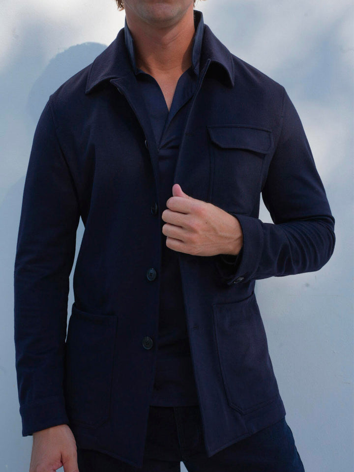 CASHMERE POCKET JACKET NAVY