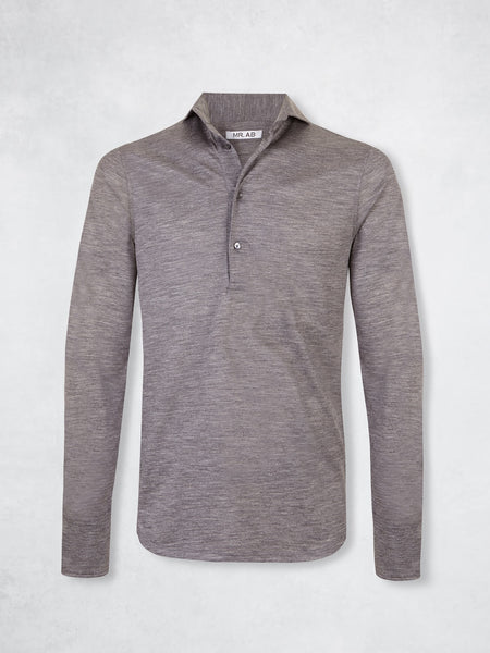 EXTRAFINE MERINO POLO MED GREY