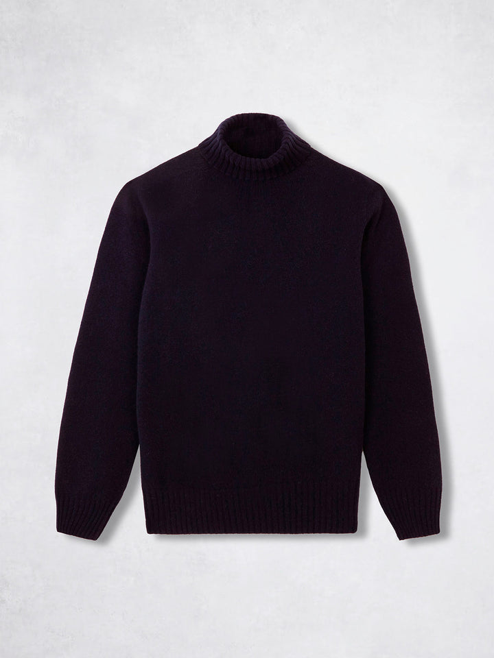 CASHMERE ROLL NECK NAVY