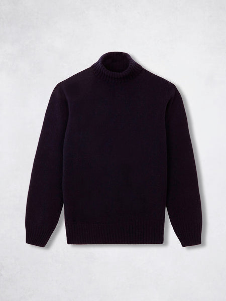 CASHMERE ROLL NECK NAVY
