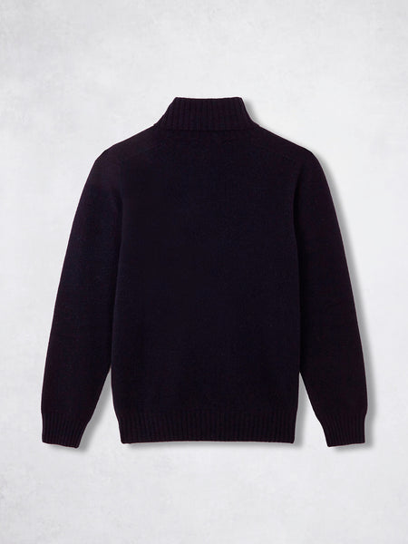 CASHMERE ROLL NECK NAVY