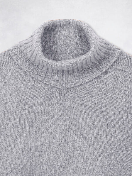 CASHMERE ROLL NECK GREY