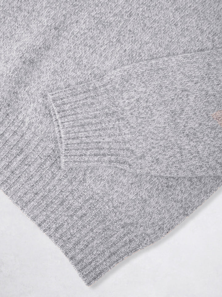 CASHMERE ROLL NECK GREY
