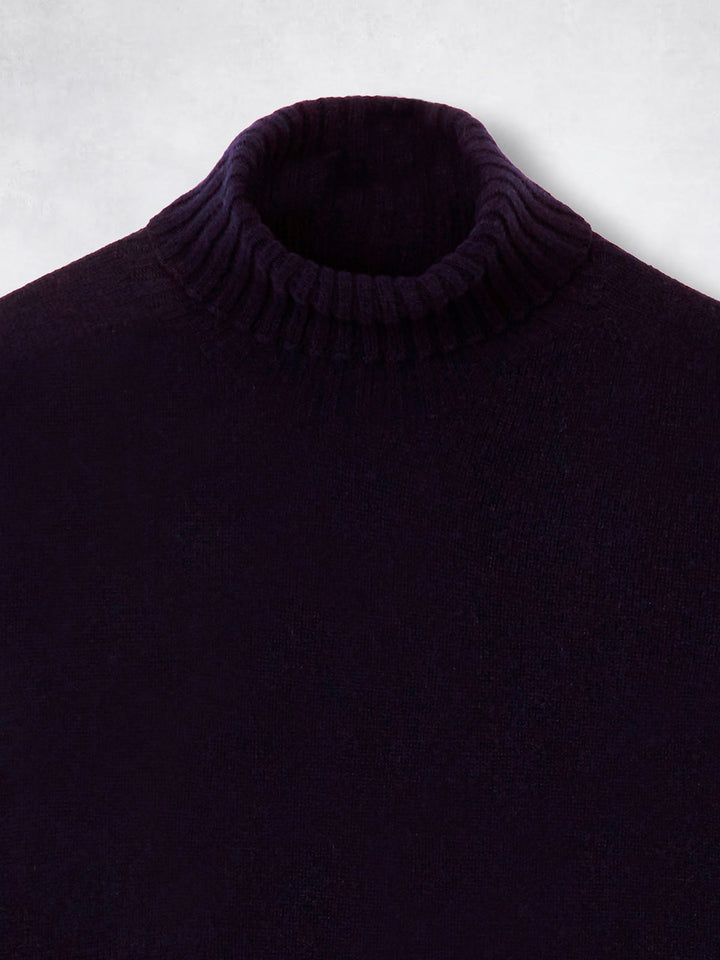CASHMERE ROLL NECK NAVY