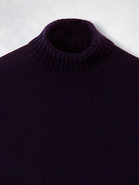 CASHMERE ROLL NECK NAVY