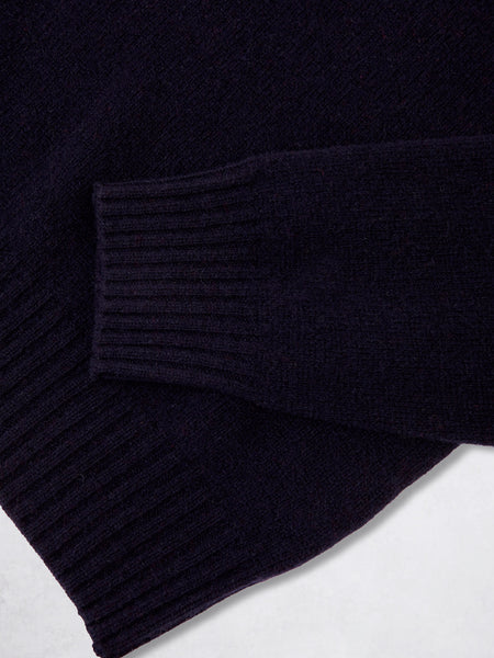 CASHMERE ROLL NECK NAVY
