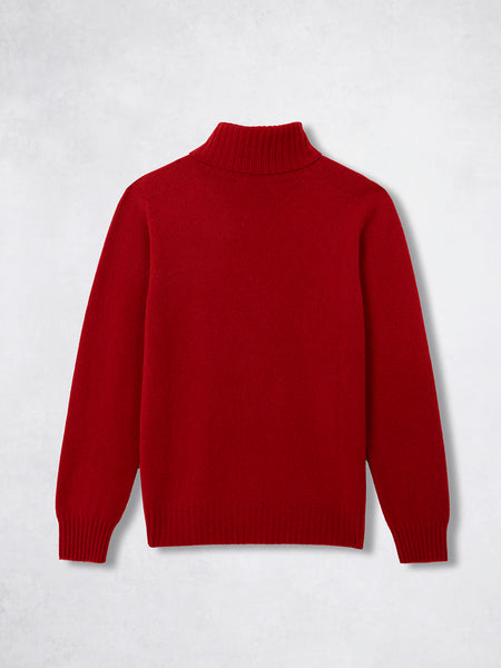 CASHMERE ROLL NECK RED