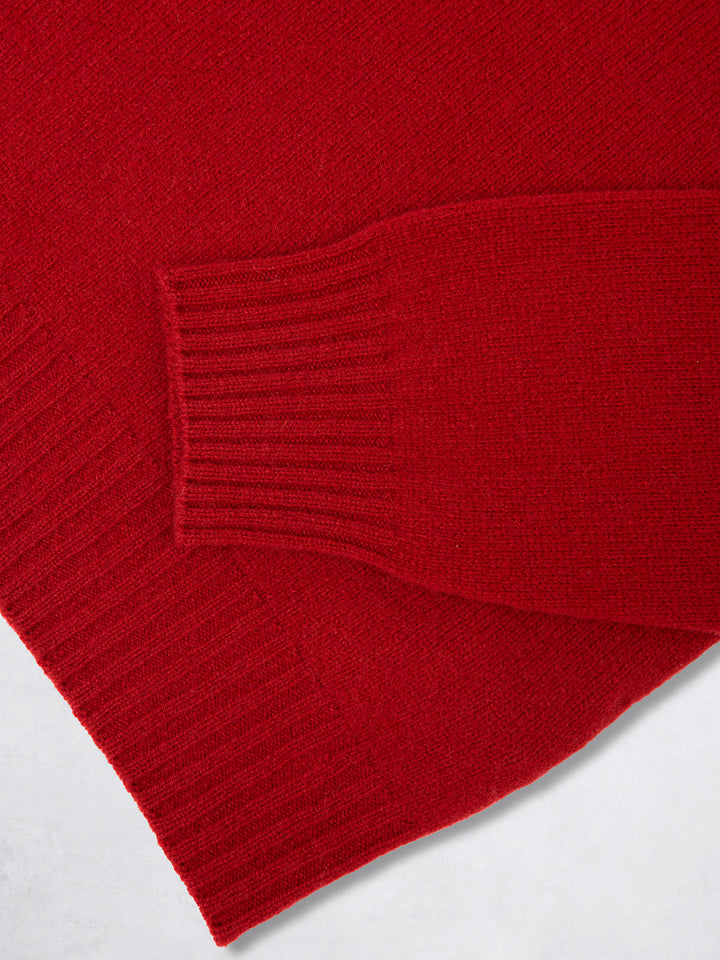CASHMERE ROLL NECK RED