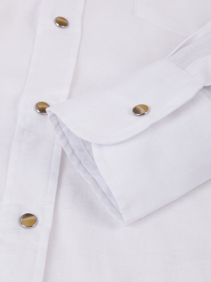 SNAP LINEN SHIRT