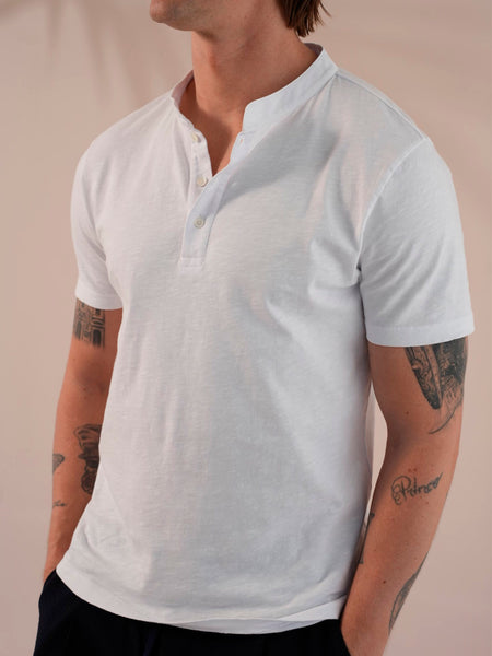 VINTAGE HENLEY TEE WHITE