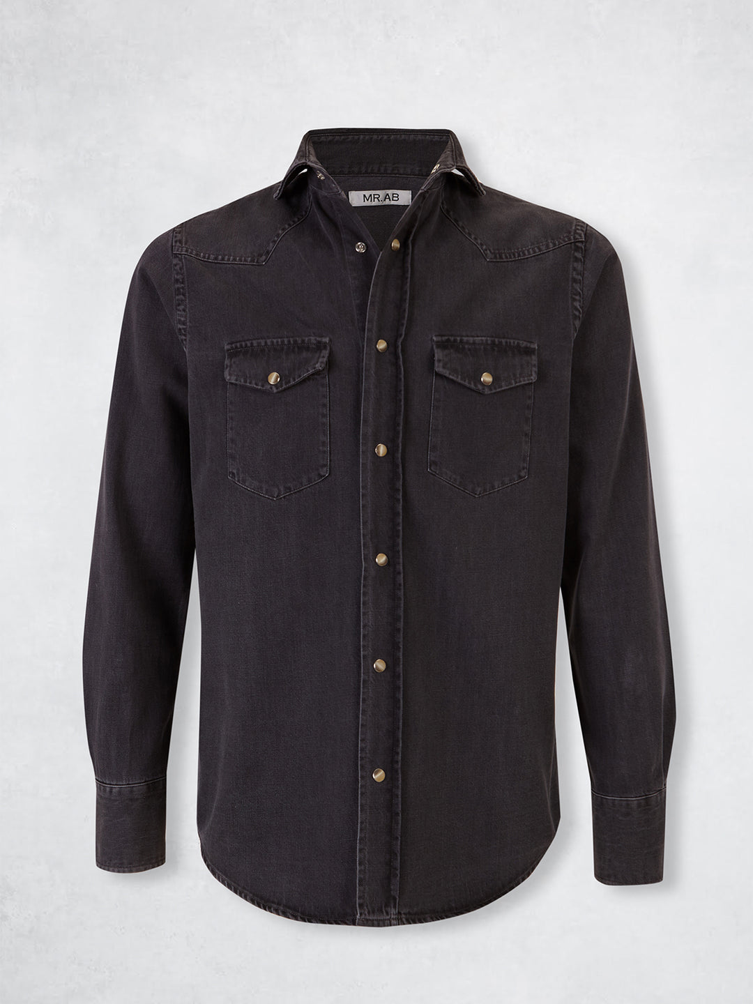 SNAP DENIM SHIRT GREY
