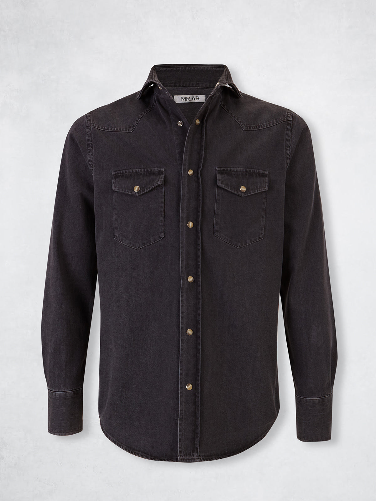 SNAP DENIM SHIRT GREY